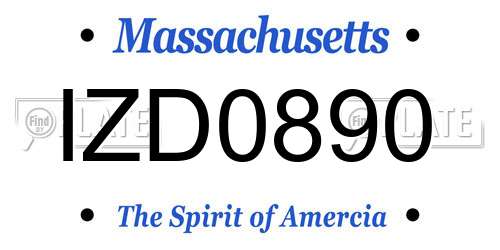 IZD0890 Massachusetts License Plate