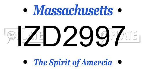 IZD2997 Massachusetts License Plate