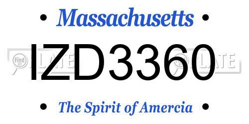 IZD3360 Massachusetts License Plate