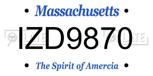 IZD9870 Massachusetts License Plate