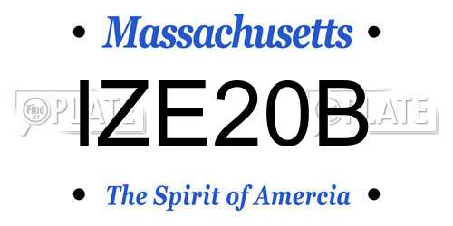 IZE20B Massachusetts License Plate