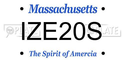IZE20S Massachusetts License Plate