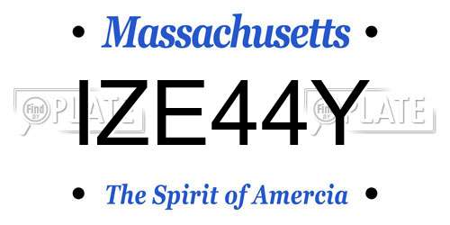 IZE44Y Massachusetts License Plate
