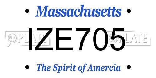 IZE705 Massachusetts License Plate