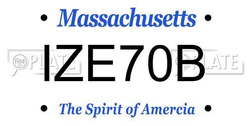 IZE70B Massachusetts License Plate