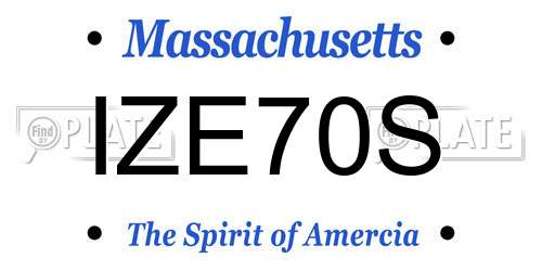 IZE70S Massachusetts License Plate