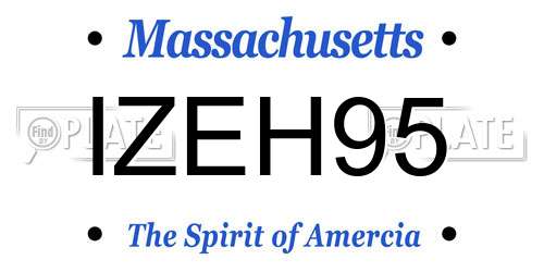 IZEH95 Massachusetts License Plate