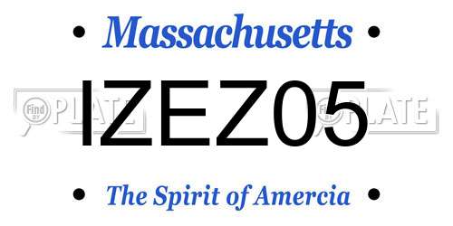 IZEZ05 Massachusetts License Plate