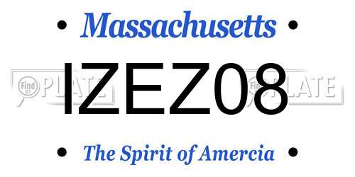 IZEZ08 Massachusetts License Plate