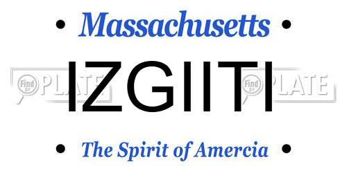 IZGIITI Massachusetts License Plate