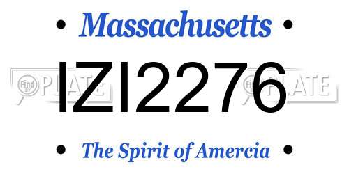 IZI2276 Massachusetts License Plate