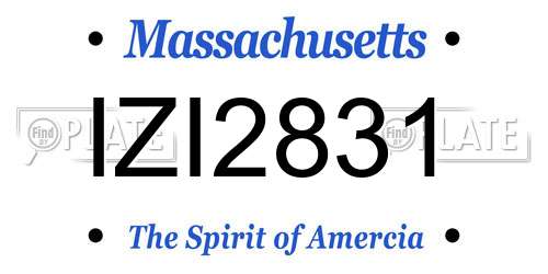 IZI2831 Massachusetts License Plate