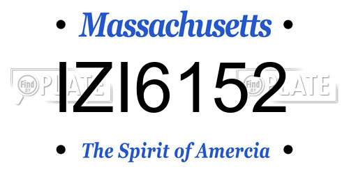 IZI6152 Massachusetts License Plate