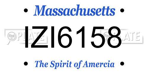 IZI6158 Massachusetts License Plate