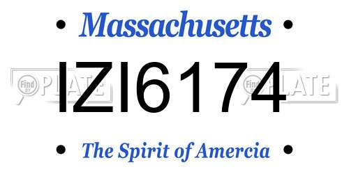 IZI6174 Massachusetts License Plate