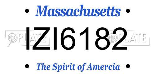 IZI6182 Massachusetts License Plate