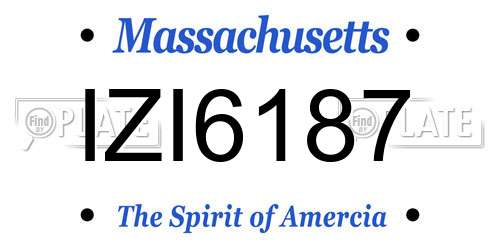 IZI6187 Massachusetts License Plate