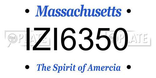 IZI6350 Massachusetts License Plate