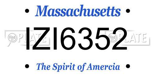 IZI6352 Massachusetts License Plate