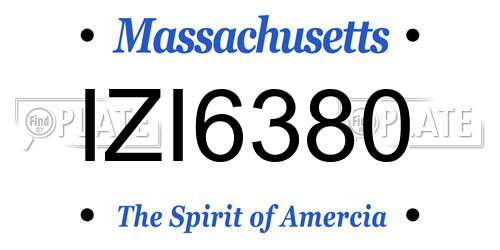 IZI6380 Massachusetts License Plate