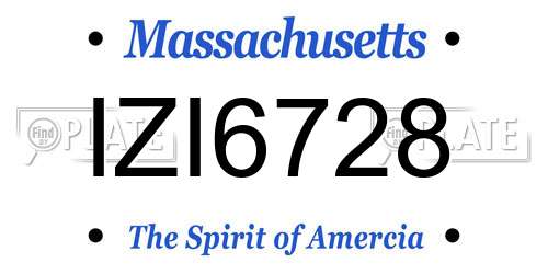 IZI6728 Massachusetts License Plate