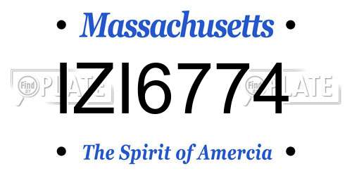 IZI6774 Massachusetts License Plate