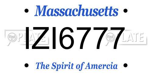 IZI6777 Massachusetts License Plate