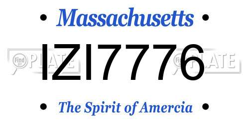IZI7776 Massachusetts License Plate
