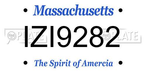 IZI9282 Massachusetts License Plate