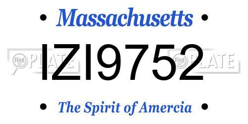 IZI9752 Massachusetts License Plate
