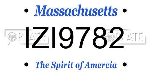IZI9782 Massachusetts License Plate