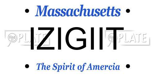 IZIGIIT Massachusetts License Plate