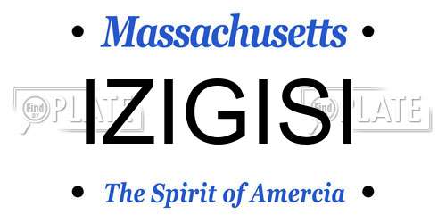 IZIGISI Massachusetts License Plate