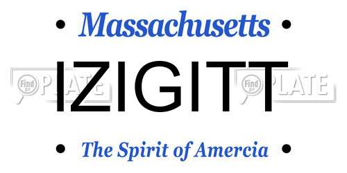 IZIGITT Massachusetts License Plate