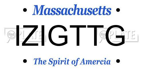 IZIGTTG Massachusetts License Plate