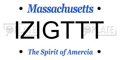 IZIGTTT Massachusetts License Plate