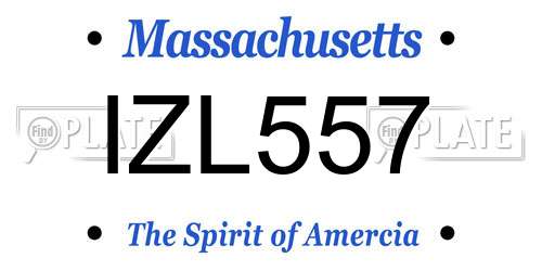 IZL557 Massachusetts License Plate