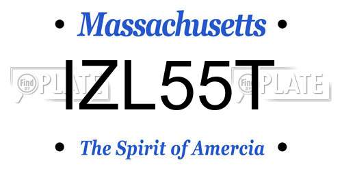 IZL55T Massachusetts License Plate