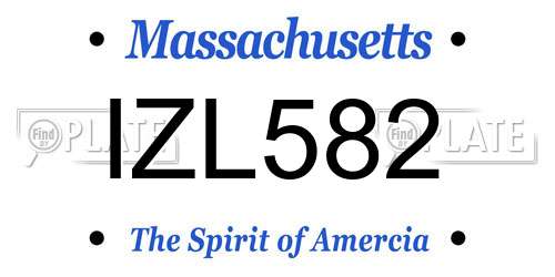 IZL582 Massachusetts License Plate