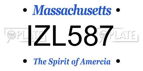 IZL587 Massachusetts License Plate