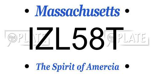 IZL58T Massachusetts License Plate