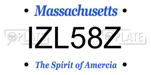 IZL58Z Massachusetts License Plate