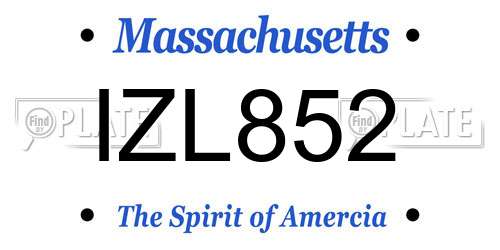 IZL852 Massachusetts License Plate