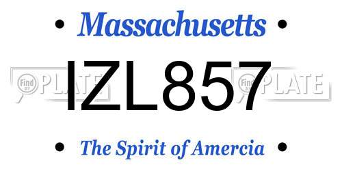 IZL857 Massachusetts License Plate