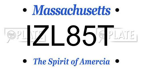 IZL85T Massachusetts License Plate