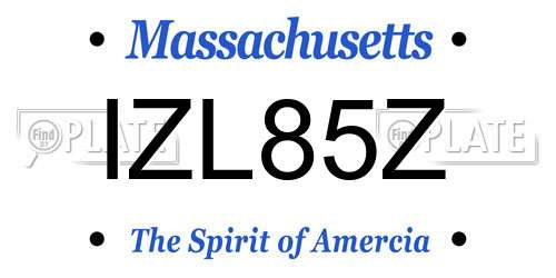 IZL85Z Massachusetts License Plate