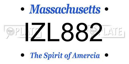 IZL882 Massachusetts License Plate