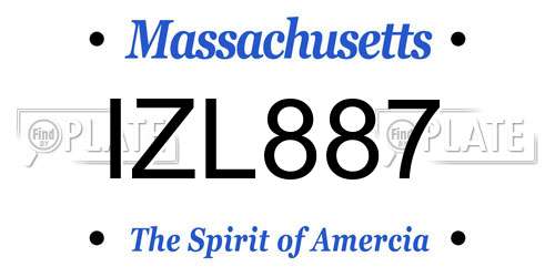 IZL887 Massachusetts License Plate