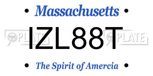 IZL88T Massachusetts License Plate