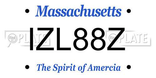 IZL88Z Massachusetts License Plate